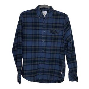 Helly Hansen Blue  Flannel Long Sleeve Button Down Shirt